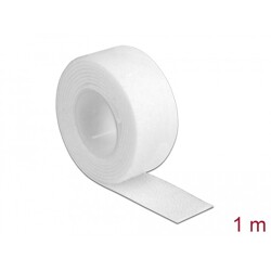 Taśma rzepowa na rolce 1 m x 20 mm kolor biały Delock 18379