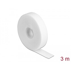 Taśma rzepowa na rolce 3 m x 20 mm kolor biały Delock 18380