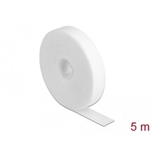 Taśma rzepowa na rolce 5 m x 20 mm kolor biały Delock 18381
