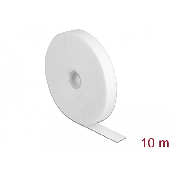 Taśma rzepowa na rolce 10 m x 20 mm kolor biały Delock 18382