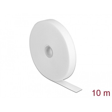 Taśma rzepowa na rolce 10 m x 20 mm kolor biały Delock 18382