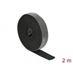 Taśma rzepowa na rolce 2 m x 15 mm kolor czarny Delock 18383