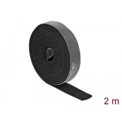 Taśma rzepowa na rolce 2 m x 15 mm kolor czarny Delock 18383