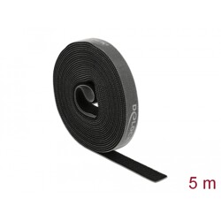 Taśma rzepowa na rolce 5 m x 15 mm kolor czarny Delock 18384