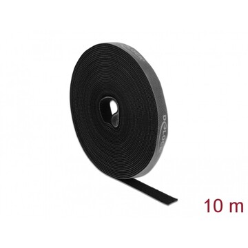 Taśma rzepowa na rolce 10 m x 15 mm kolor czarny Delock 18385