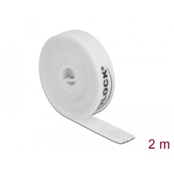 Taśma rzepowa na rolce 2 m x 15 mm kolor biały Delock 18386
