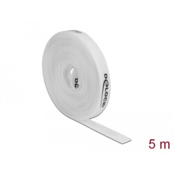 Taśma rzepowa na rolce 5 m x 15 mm kolor biały Delock 18387