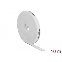 Taśma rzepowa na rolce 10 m x 15 mm kolor biały Delock 18388