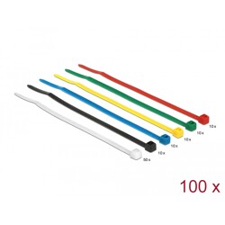Opaski kablowe kolorowe 100 sztuk 100 x 2,5 mm Delock 18627