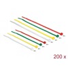Opaski kablowe kolorowe 200 sztuk 100 x 2,5 mm i 200 x 3,6 mm Delock 18628