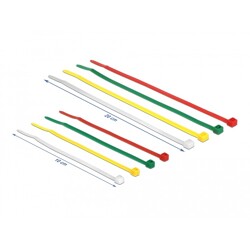 Opaski kablowe kolorowe 200 sztuk 100 x 2,5 mm i 200 x 3,6 mm Delock 18628