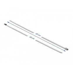 Zestaw opasek zaciskowych ze stali nierdzewnej 200 x 4,6 mm 20 sztuk Delock 18631