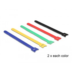 Kolorowe rzepy do kabli 240 x 12 mm zestaw 10 sztuk Delock 18636