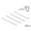 Regulowane opaski zaciskowe białe 150 x 7,5 mm zestaw 100 sztuk Delock 18638