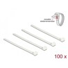 Regulowane opaski zaciskowe białe 150 x 7,5 mm zestaw 100 sztuk Delock 18638