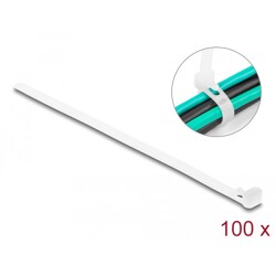 Opaski kablowe wielokrotnego użytku 150 x 7,2 mm 100 sztuk białe Delock 18643