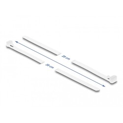 Opaski kablowe wielokrotnego użytku 200 x 7,2 mm 100 sztuk białe Delock 18644