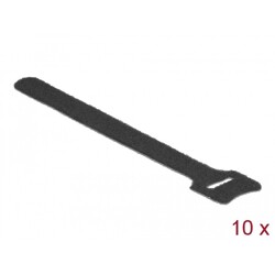 Rzepy do kabli 150 x 12 mm zestaw 10 sztuk czarne Delock 18686
