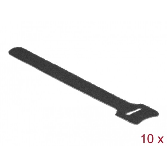 Rzepy do kabli 150 x 12 mm zestaw 10 sztuk czarne Delock 18686