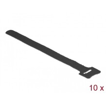 Rzepy do kabli 200 x 12 mm zestaw 10 sztuk czarne Delock 18687