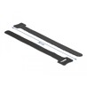 Rzepy do kabli 200 x 12 mm zestaw 10 sztuk czarne Delock 18687