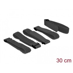 Rzepy z pętelką do kabli 300 x 20 mm zestaw 5 sztuk czarne Delock 18704