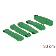 Rzepy z pętelką do kabli 300 x 20 mm zestaw 5 sztuk zielone Delock 18706
