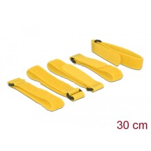 Rzepy z pętelką do kabli 300 x 20 mm zestaw 5 sztuk żółte Delock 18708