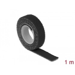 Taśma rzepowa na rolce 1 m x 13 mm kolor czarny Delock 18709