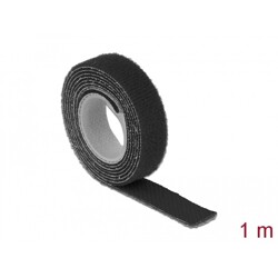 Taśma rzepowa na rolce 1 m x 13 mm kolor czarny Delock 18709
