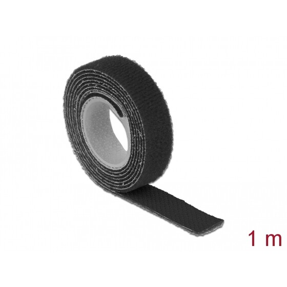 Taśma rzepowa na rolce 1 m x 13 mm kolor czarny Delock 18709
