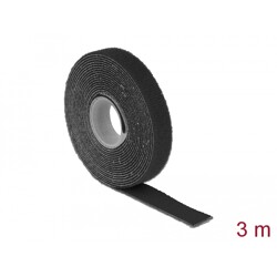 Taśma rzepowa na rolce 3 m x 13 mm kolor czarny Delock 18710