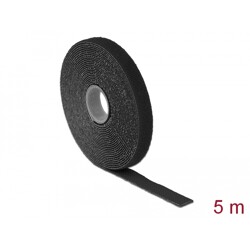 Taśma rzepowa na rolce 5 m x 13 mm kolor czarny Delock 18711