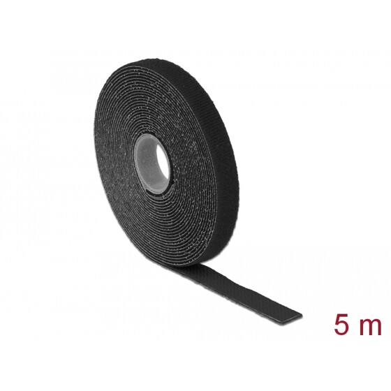 Taśma rzepowa na rolce 5 m x 13 mm kolor czarny Delock 18711