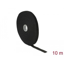 Taśma rzepowa na rolce 10 m x 13 mm kolor czarny Delock 18712