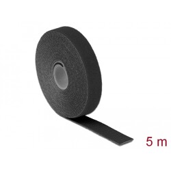 Taśma rzepowa na rolce 5 m x 20 mm kolor czarny Delock 18715
