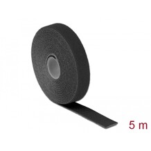 Taśma rzepowa na rolce 5 m x 20 mm kolor czarny Delock 18715
