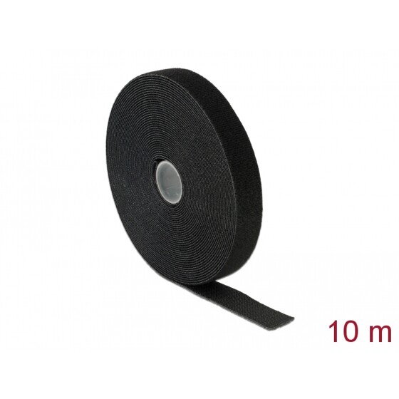 Taśma rzepowa na rolce 10 m x 20 mm kolor czarny Delock 18716