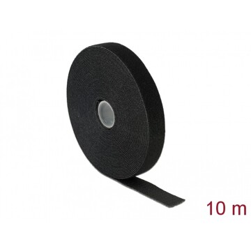 Taśma rzepowa na rolce 10 m x 20 mm kolor czarny Delock 18716