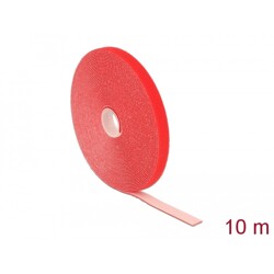 Taśma rzepowa na rolce 10 m x 13 mm kolor czerwony Delock 18720