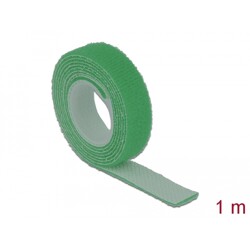 Taśma rzepowa na rolce 1 m x 13 mm kolor zielony Delock 18725