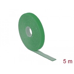 Taśma rzepowa na rolce 5 m x 13 mm kolor zielony Delock 18727