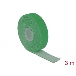 Taśma rzepowa na rolce 3 m x 20 mm kolor zielony Delock 18730
