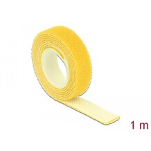 Taśma rzepowa na rolce 1 m x 13 mm kolor żółty Delock 18733