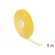 Taśma rzepowa na rolce 5 m x 13 mm kolor żółty Delock 18735