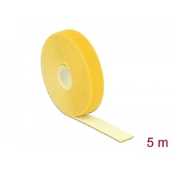 Taśma rzepowa na rolce 5 m x 20 mm kolor żółty Delock 18739