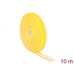Taśma rzepowa na rolce 10 m x 20 mm kolor żółty Delock 18740