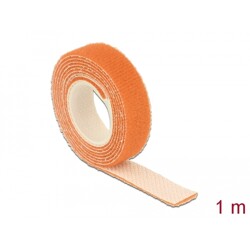 Taśma rzepowa na rolce 1 m x 13 mm kolor pomarańczowy Delock 18741