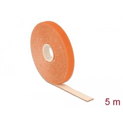 Taśma rzepowa na rolce 5 m x 13 mm kolor pomarańczowy Delock 18743