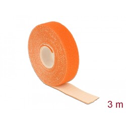 Taśma rzepowa na rolce 3 m x 20 mm kolor pomarańczowy Delock 18746